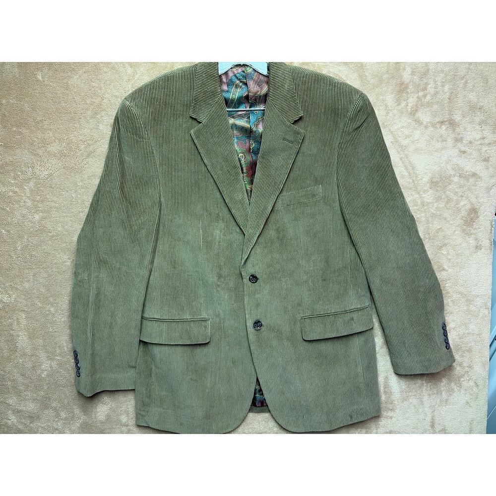 Lauren Ralph Lauren Green Corduroy Label 40R Sports Coat Blazer Macys